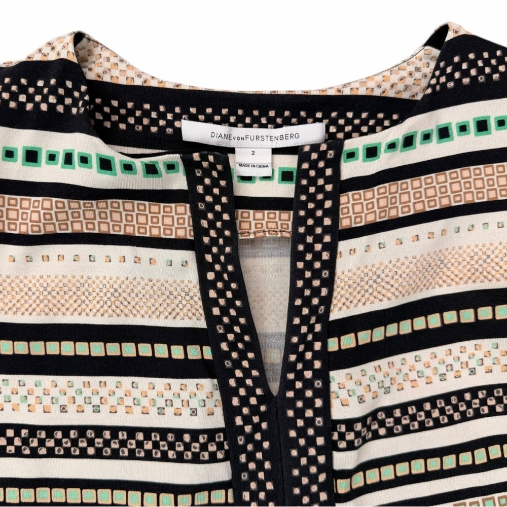 Diane von Furstenberg Women's ‘Rose’ Print Silk Shift Dress In Size 2 - Picture 6 of 13